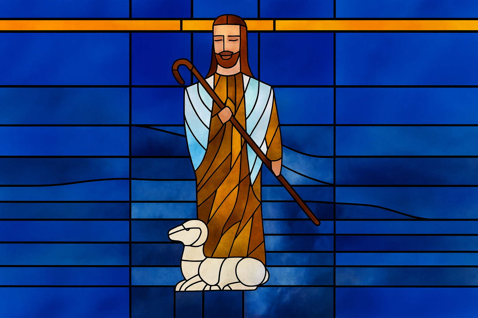 Stained glass depicting God